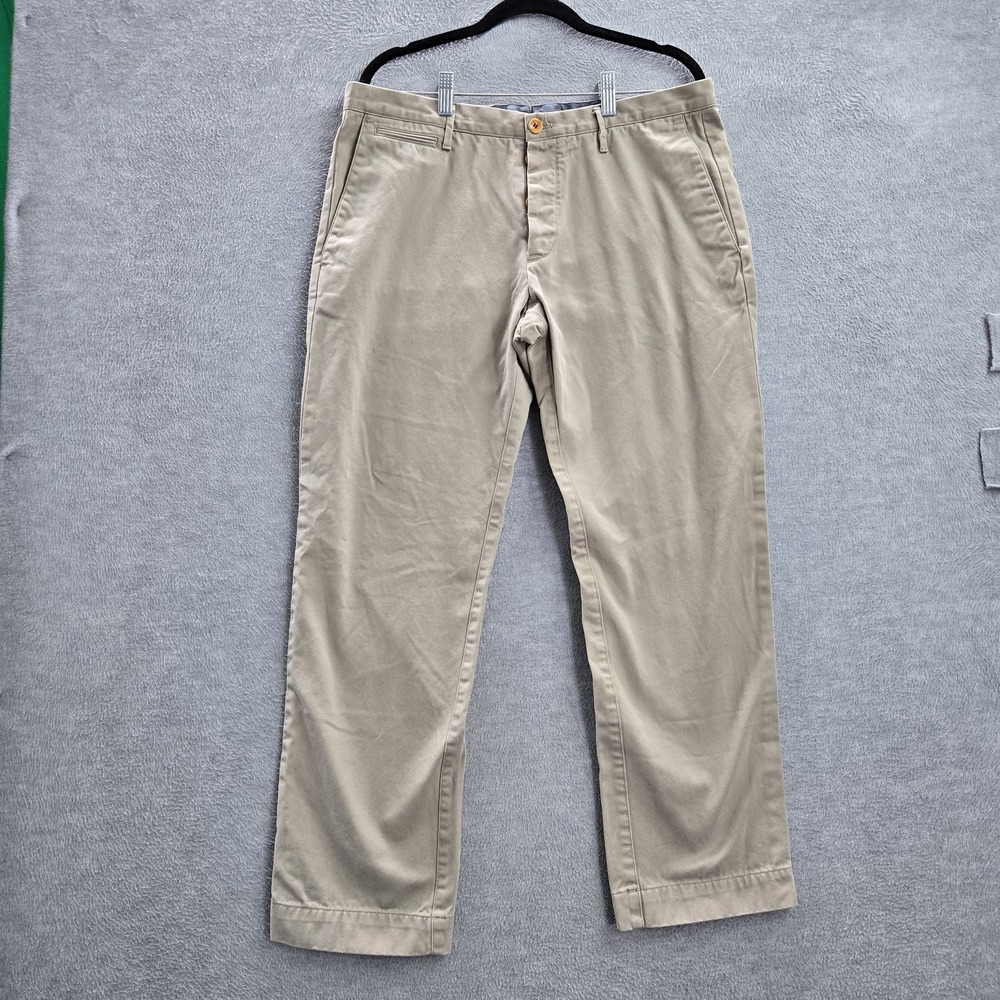 Banana Republic Men Pants 33x30 Beige Vintage Straight Button 28" Inseam Cotton